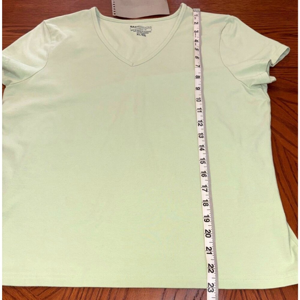 The Basic Editions Women's Lime Green Short Sleeve T-Shirt Size XL